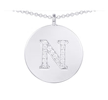 Load image into Gallery viewer, Cubic Zirconia Letter Disc Necklace