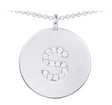 Load image into Gallery viewer, Cubic Zirconia Letter Disc Necklace