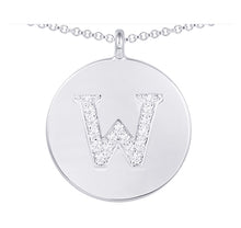 Load image into Gallery viewer, Cubic Zirconia Letter Disc Necklace