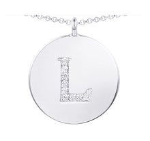 Load image into Gallery viewer, Cubic Zirconia Letter Disc Necklace