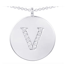 Load image into Gallery viewer, Cubic Zirconia Letter Disc Necklace