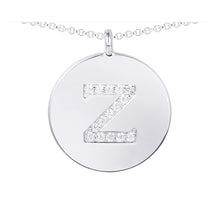 Load image into Gallery viewer, Cubic Zirconia Letter Disc Necklace