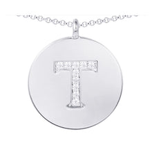 Load image into Gallery viewer, Cubic Zirconia Letter Disc Necklace