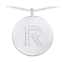 Load image into Gallery viewer, Cubic Zirconia Letter Disc Necklace
