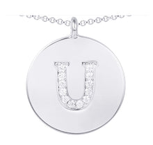 Load image into Gallery viewer, Cubic Zirconia Letter Disc Necklace