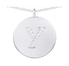 Load image into Gallery viewer, Cubic Zirconia Letter Disc Necklace