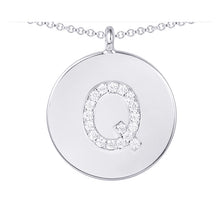 Load image into Gallery viewer, Cubic Zirconia Letter Disc Necklace