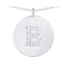 Load image into Gallery viewer, Cubic Zirconia Letter Disc Necklace