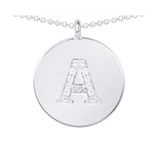 Load image into Gallery viewer, Cubic Zirconia Letter Disc Necklace