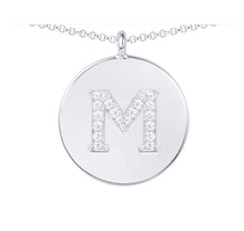 Load image into Gallery viewer, Cubic Zirconia Letter Disc Necklace