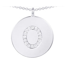Load image into Gallery viewer, Cubic Zirconia Letter Disc Necklace