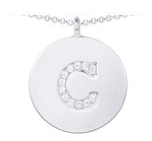 Load image into Gallery viewer, Cubic Zirconia Letter Disc Necklace