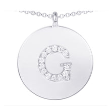 Load image into Gallery viewer, Cubic Zirconia Letter Disc Necklace