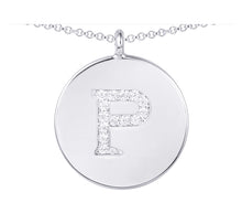 Load image into Gallery viewer, Cubic Zirconia Letter Disc Necklace