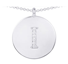 Load image into Gallery viewer, Cubic Zirconia Letter Disc Necklace