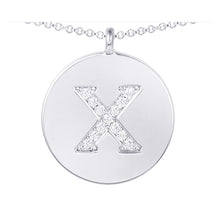 Load image into Gallery viewer, Cubic Zirconia Letter Disc Necklace