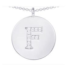 Load image into Gallery viewer, Cubic Zirconia Letter Disc Necklace