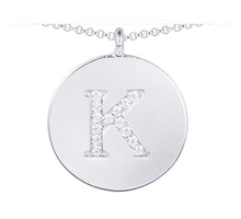 Load image into Gallery viewer, Cubic Zirconia Letter Disc Necklace