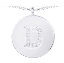 Load image into Gallery viewer, Cubic Zirconia Letter Disc Necklace