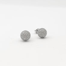 Load image into Gallery viewer, Half round Pave Cubic Zirconia Stud Earrings