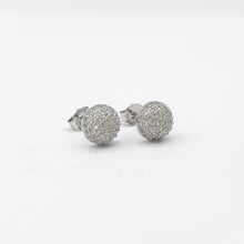 Load image into Gallery viewer, Half round Pave Cubic Zirconia Stud Earrings