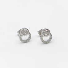 Load image into Gallery viewer, Circles Cubic Zirconia Stud Earrings