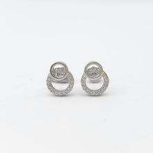 Load image into Gallery viewer, Circles Cubic Zirconia Stud Earrings