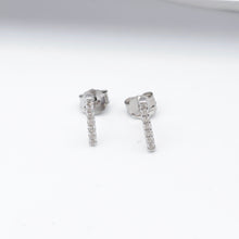 Load image into Gallery viewer, Pave Bar Cubic Zirconia Stud Earrings