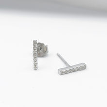 Load image into Gallery viewer, Pave Bar Cubic Zirconia Stud Earrings