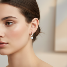Load image into Gallery viewer, Sterling Silver Solitaire Cz Huggie Earrings