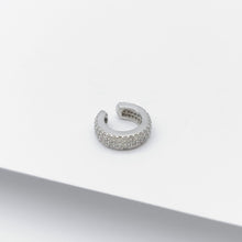 Load image into Gallery viewer, Sterling Silver Cubic Zirconia 3 Row Cuff Earring
