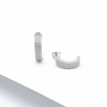 Load image into Gallery viewer, Cubic Zirconia Hoop Earrings 4mm x 12mm