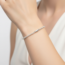 Load image into Gallery viewer, Sterling Silver Stretchy Single Barrel Ball Bracelet