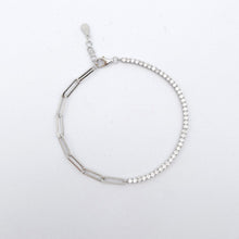 Load image into Gallery viewer, Half and Half cz Link Bracelet