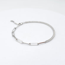 Load image into Gallery viewer, Half and Half cz Link Bracelet