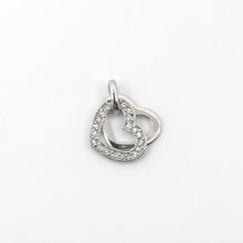 Load image into Gallery viewer, Double Heart Cubic Zirconia Charm Pendant
