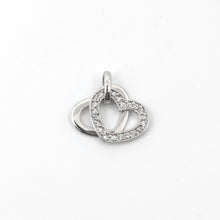 Load image into Gallery viewer, Double Heart Cubic Zirconia Charm Pendant