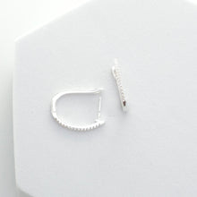 Load image into Gallery viewer, Oval Cubic Zirconia Hoop Earrings