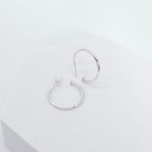 Load image into Gallery viewer, Sterling Silver Charm Hoop Earrings 2mm x 25mm