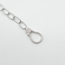 Load image into Gallery viewer, Cubic Zirconia Lock Link Bracelet 19cm
