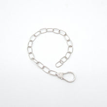 Load image into Gallery viewer, Cubic Zirconia Lock Link Bracelet 19cm