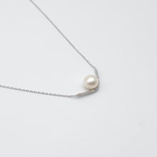 Load image into Gallery viewer, Fresh Water Pearl V-shape Cubic Zirconia Necklace