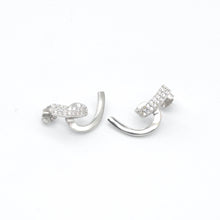 Load image into Gallery viewer, Spiral Cubic Zirconia Earrings 20mm