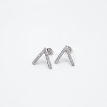 Load image into Gallery viewer, V-Shape Cubic Zirconia Stud Earrings