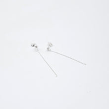 Load image into Gallery viewer, Cubic Zirconia Stud with Chain Earrings