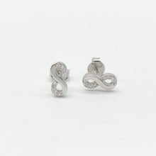 Load image into Gallery viewer, Sterling Silver Infinity Cz Stud Earrings