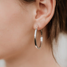 Load image into Gallery viewer, Large Boxy Hoop Earrings 3mm x 40mm