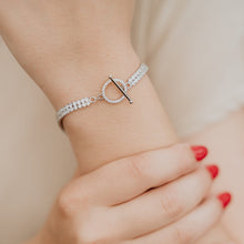 Load image into Gallery viewer, T-Bar 2 row Cubic Zirconia Bracelet