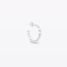 Load image into Gallery viewer, Oval Ball Hoop Earrings 3mm x 20mm