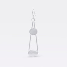 Load image into Gallery viewer, Sterling Silver Oval Shapes Dangle Earrings